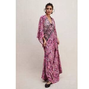 New Free People Jen's Pirate Booty Baroque Hyacinth Gown $286 X-SMALL Pink